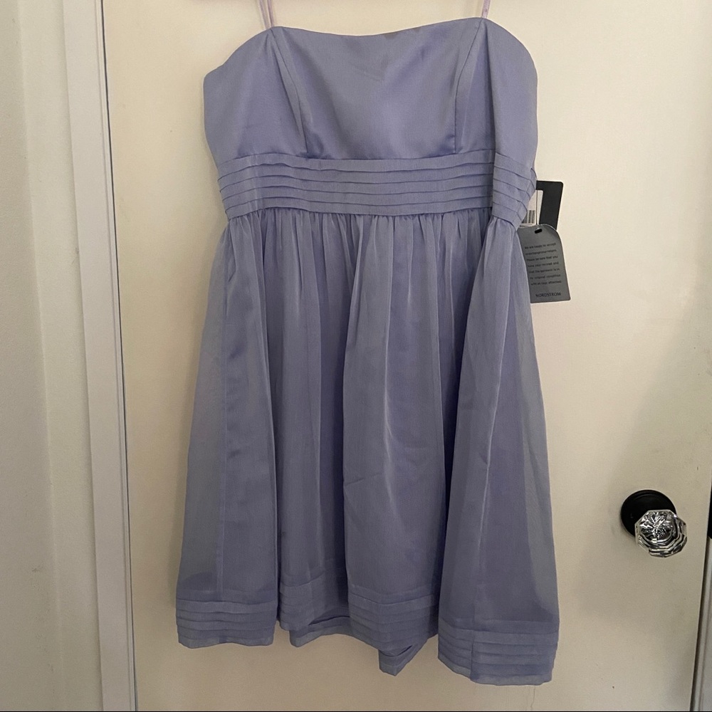 Lavender strapless dress
